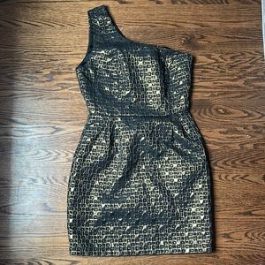 Women’s Forever 21 One Shoulder Gold/Black Dress